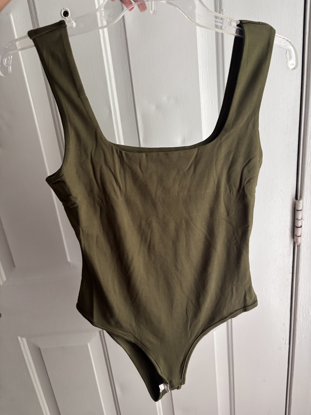Women Olive Green One-Piece Bodysuit